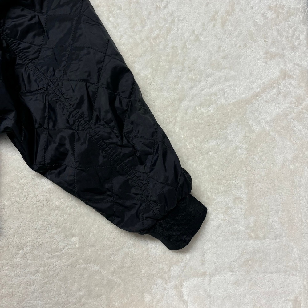 Nike Womens Reversible Varsity Bomber Jacket Size 1X Black Quilted FB3206-010 - Picture 6 of 15
